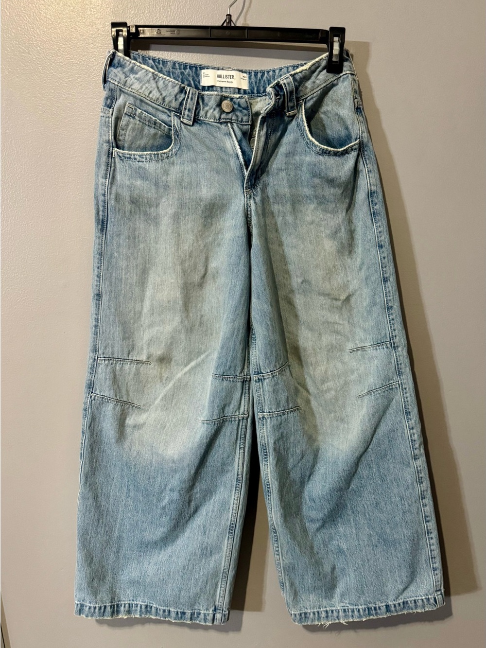 Hollister Light Blue Relaxed Wide-Leg Jeans